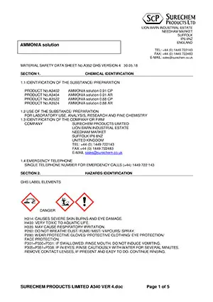 Example MSDS